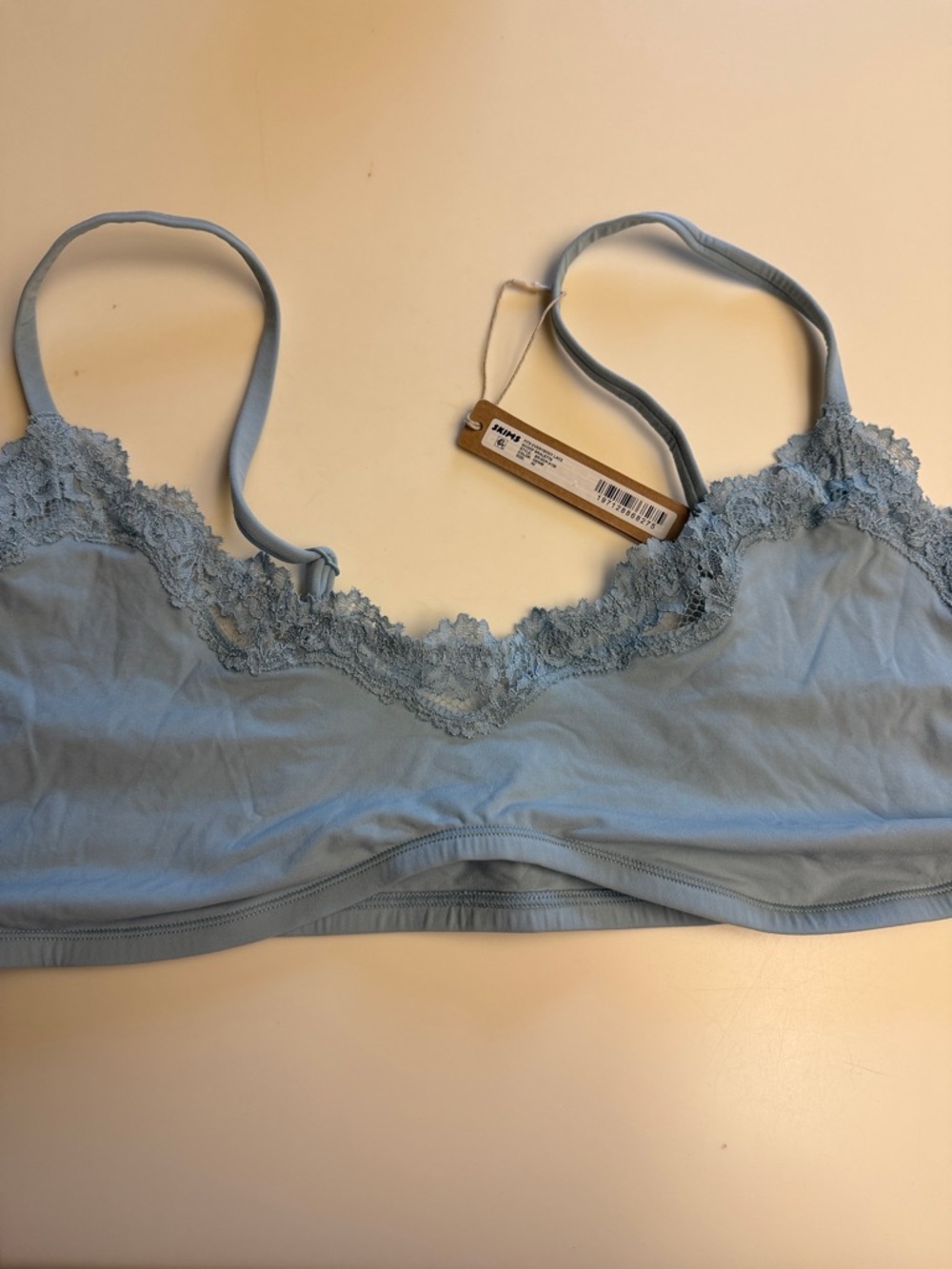 SKIMS Fits Everybody Scoop Lace Bralette in Denim 4X